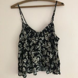 Forever 21 - Black Floral Crop Top
